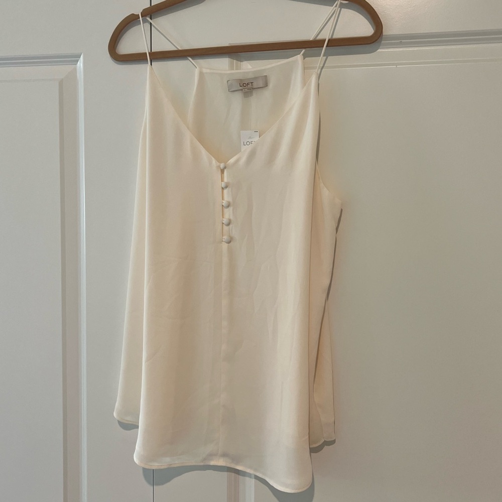 LOFT Covered Button Strappy Cami